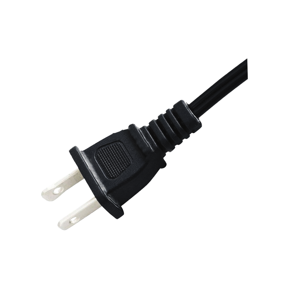 FT-2 Cable de alimentación certificado por UL de enchufe plano de dos núcleos estándar de EE. UU.