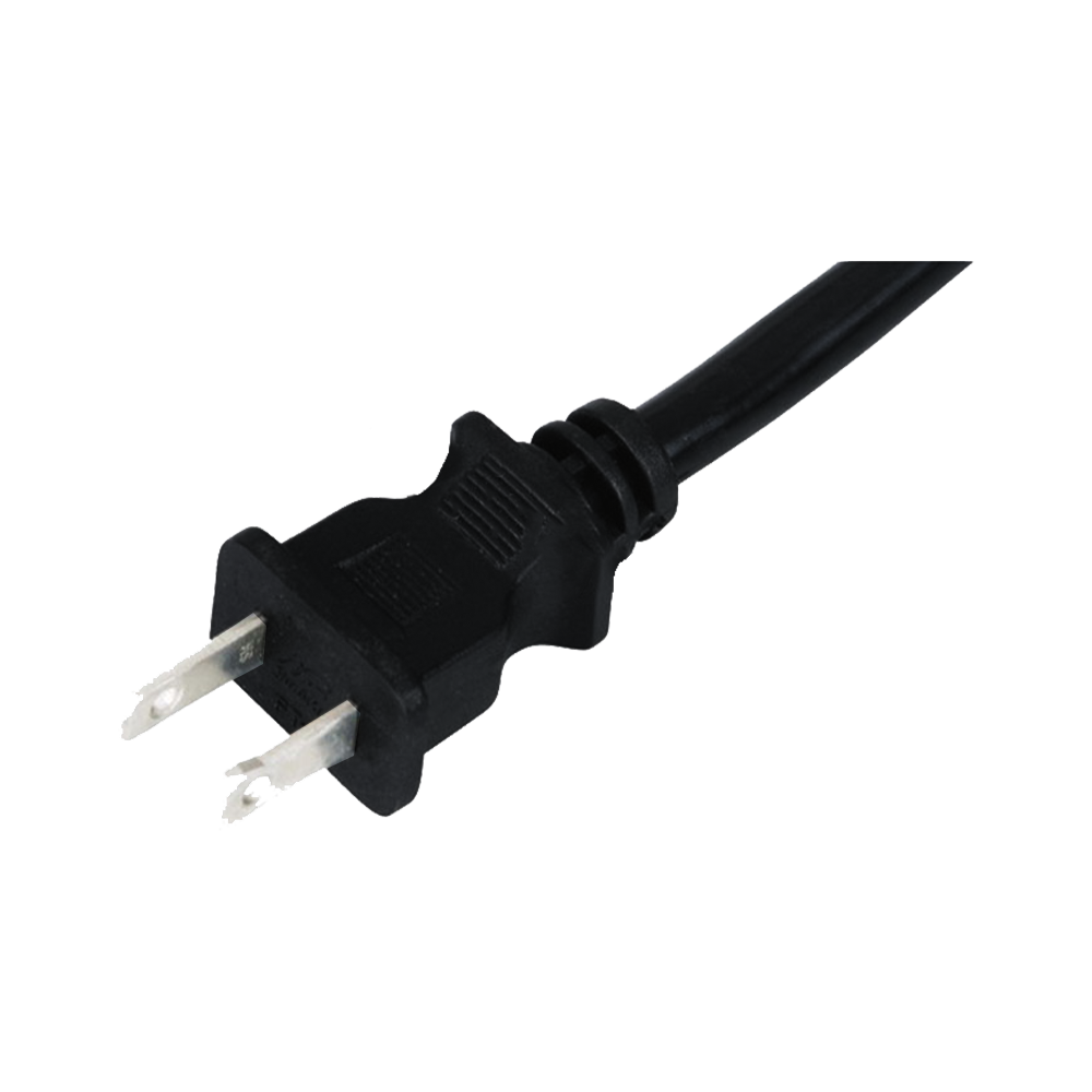 FT-2A Cable de alimentación certificado por UL de enchufe plano de dos núcleos estándar de EE. UU.